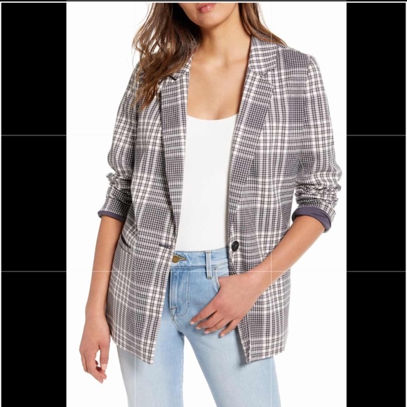 Chelsea28 Jackets & Blazers - Chelsea28 Charcoal & Pink Jacket 💗